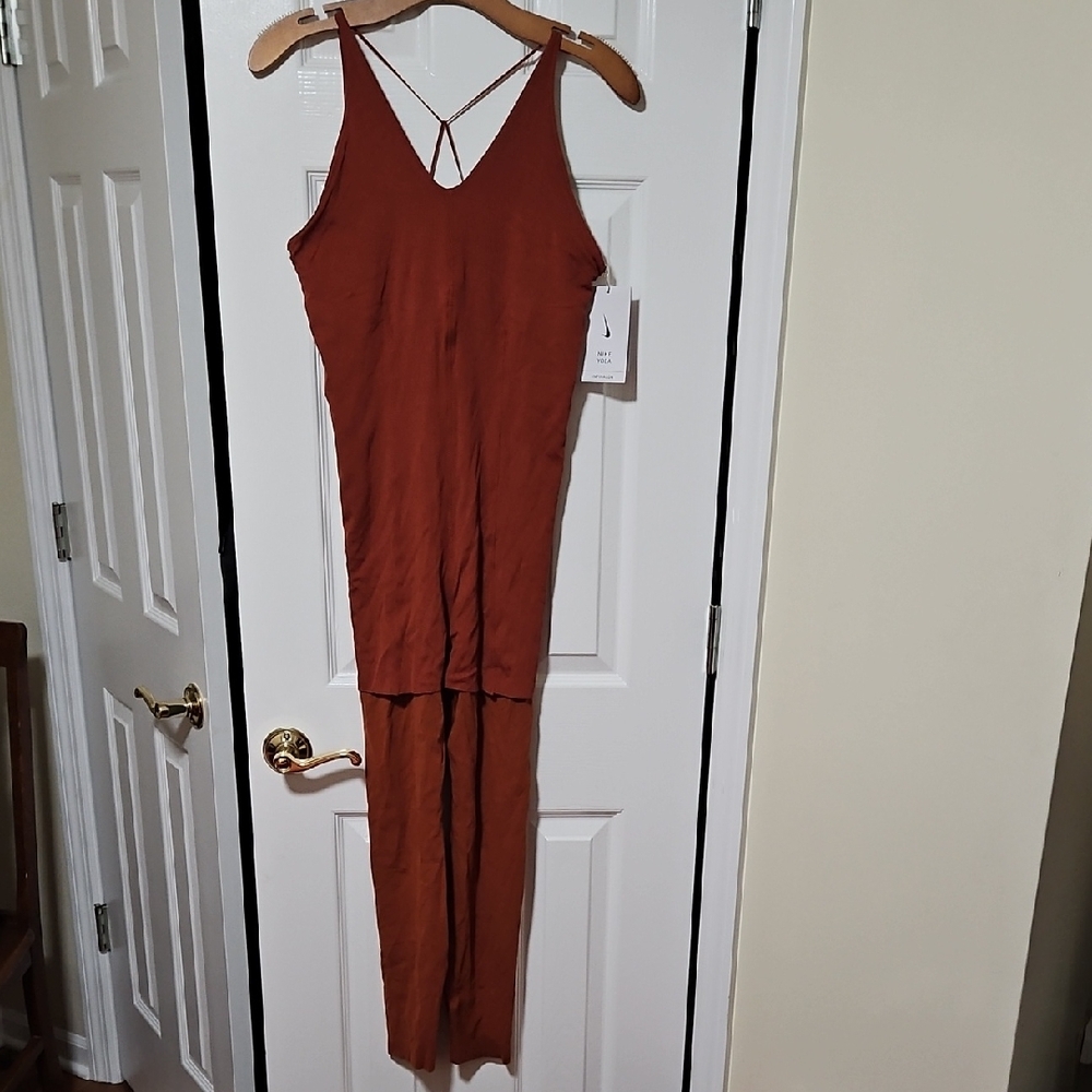 Nike Burnt Orange Yoga Jumpsuit